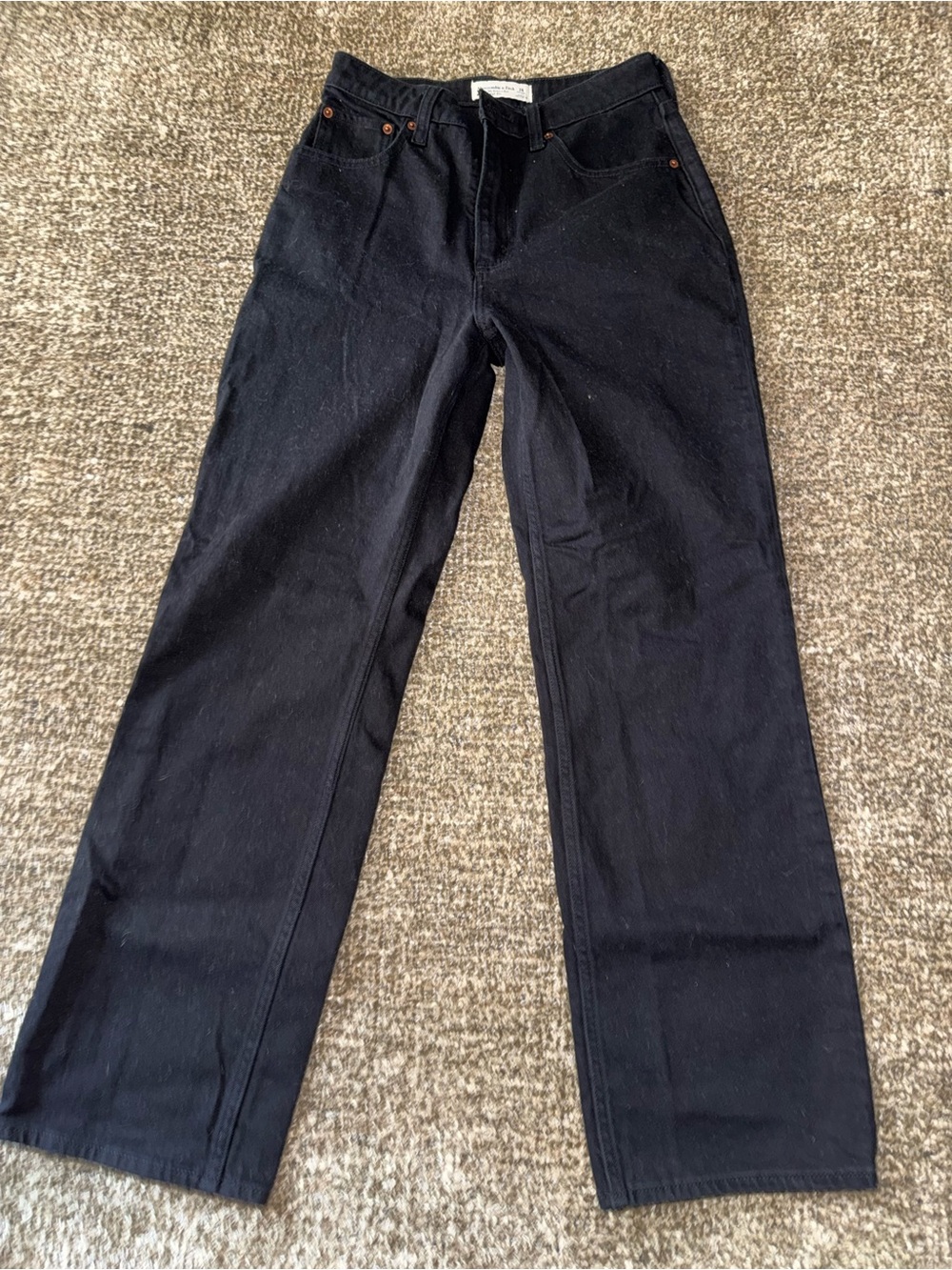 Abercrombie & Fitch Black Wide-Leg Chinos